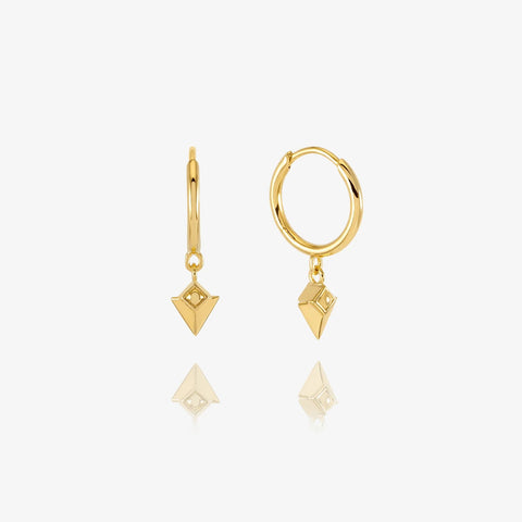 Gold Arrow Spike Huggie Earrings by Rachel Jackson - North Star Collection