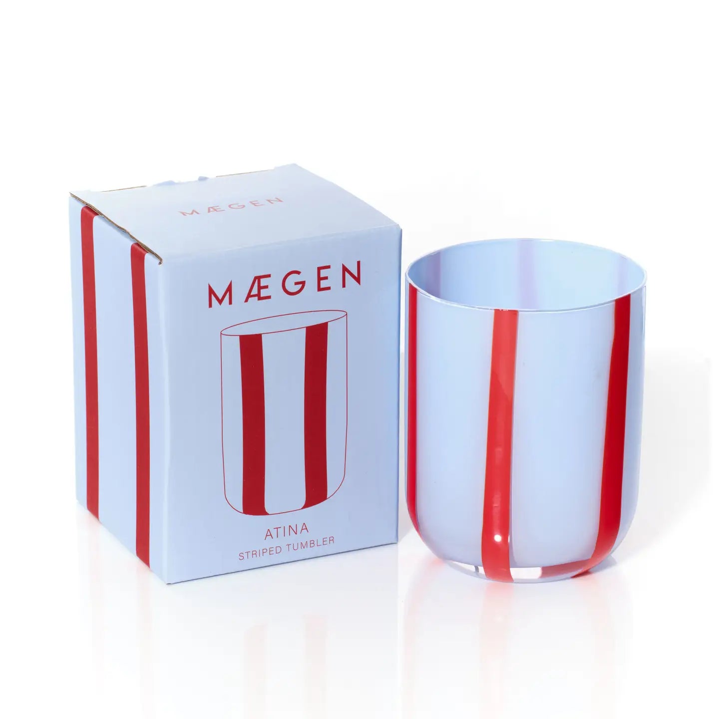 Atina Blue & Red Glassware