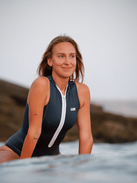 Azure Sleeveless Swimsuit