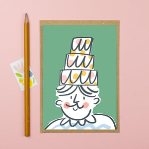 Birthday Hat Green Card