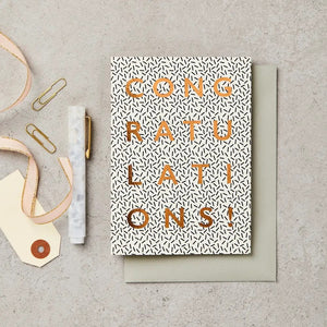 Congratulations Black & White Greeting Card