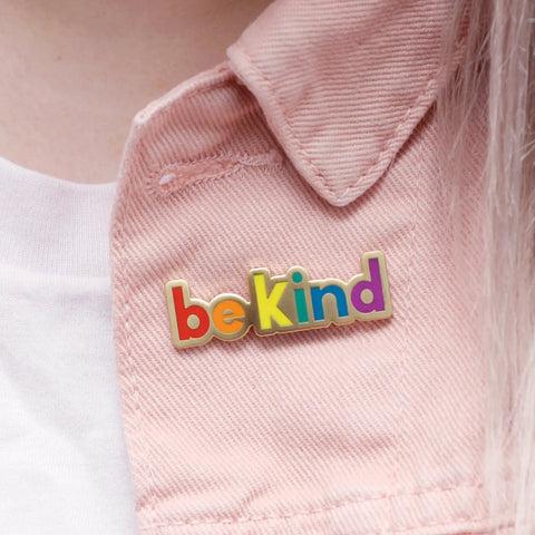 Alphabet Bags Be Kind enamel pin