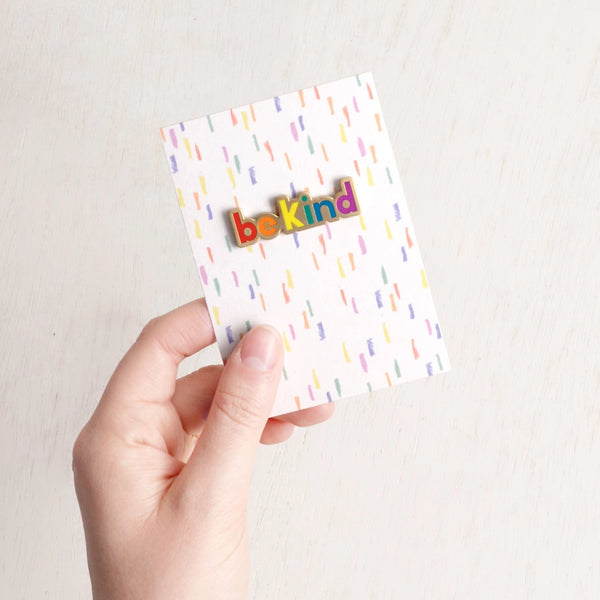 Alphabet Bags Be Kind enamel pin