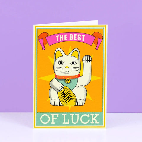 Best of Luck Cat Greeting Card