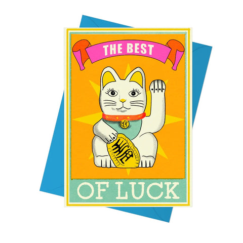 Best of Luck Cat Greeting Card