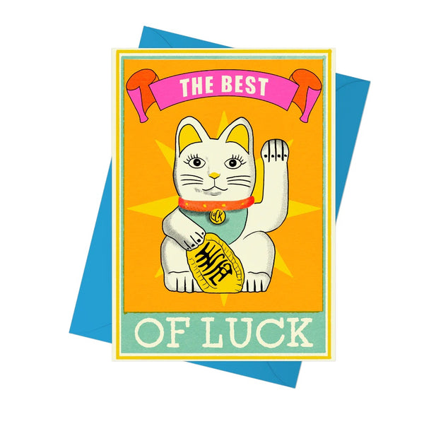 Best of Luck Cat Greeting Card