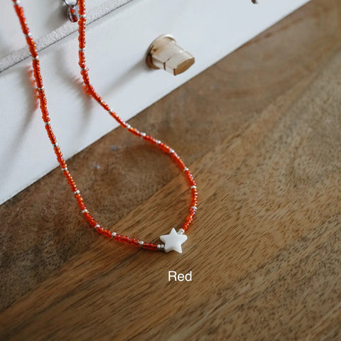 Bintang Red Mother of Pearl Necklace