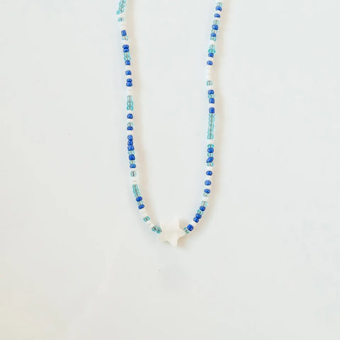 Bintang Light Blue Mother of Pearl Necklace