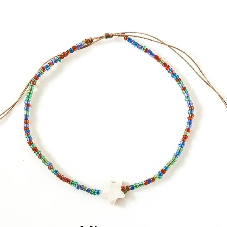 Bintang Star Mix Navy Mother Pearl Beaded Bracelet