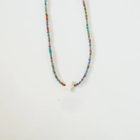 Bintang Navy Mix Mother of Pearl Necklace