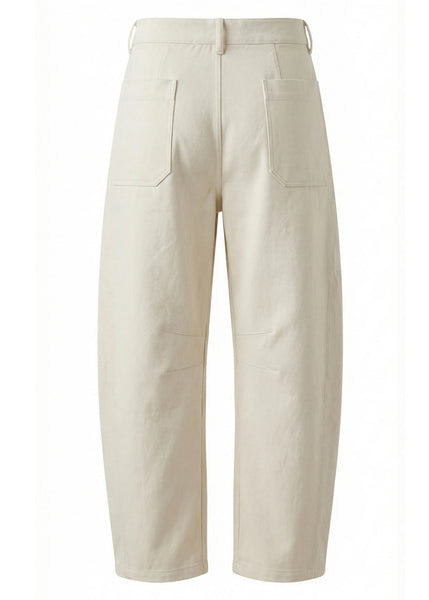 Cream Binx Barrel Leg Trousers