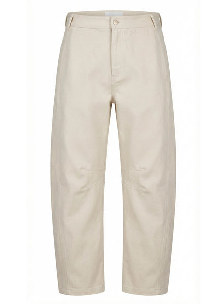 Cream Binx Barrel Leg Trousers