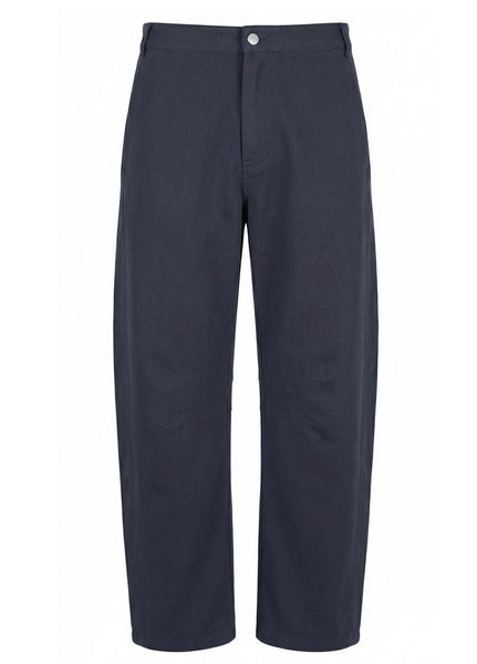 Navy Binx Barrel Leg Trousers