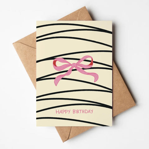 Pink Bow Birthday Card