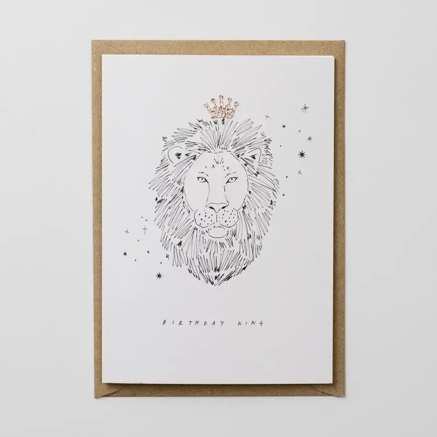 Birthday King Hand Finished Crown Greeting Card