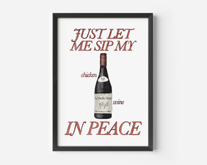 Red Chicken Wine A3 Print