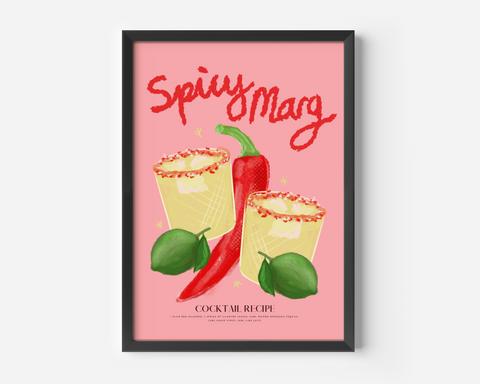 Spicy Marg Cocktail Recipe A3 Print