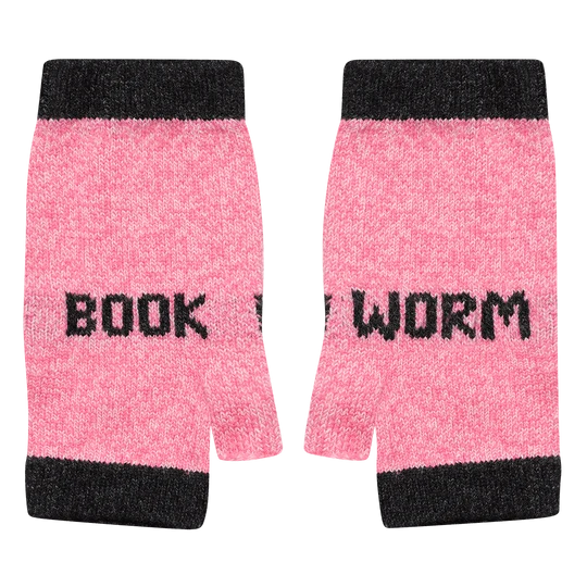 Book Worm Mittens in Róisín & Anthracite