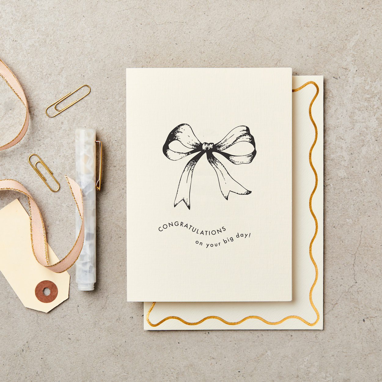 Bow Congratulations Big Day Greeting Card