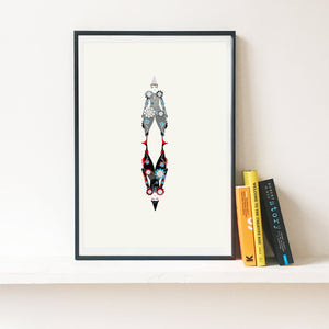 David Bowie Blue Clown Ashes from Ashes print by Eye for London