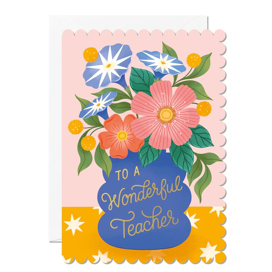 Wonderful Teacher Vase Card