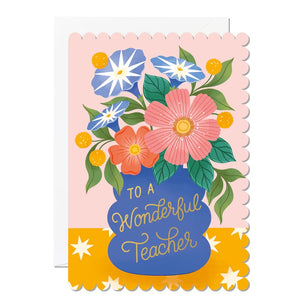 Wonderful Teacher Vase Card