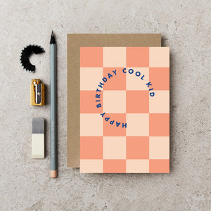 Happy Birthday Cool Kid Chequered Card