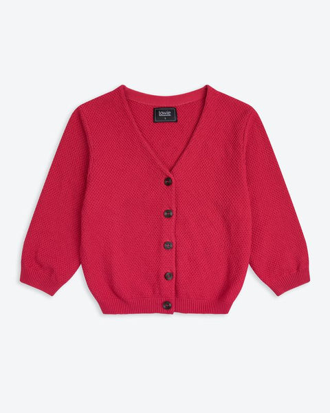 Moss Raspberry Cotton Cardigan