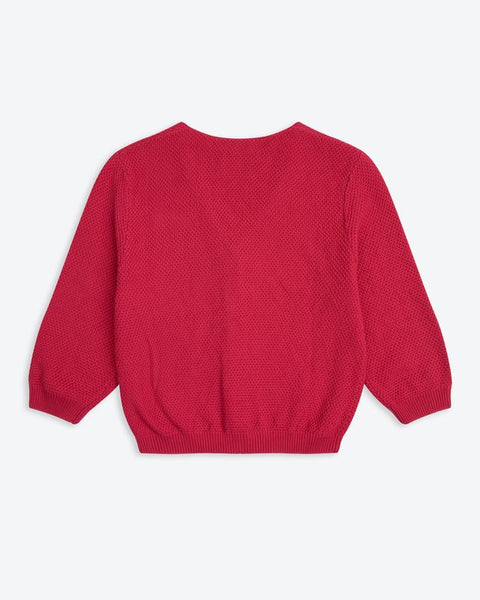 Moss Raspberry Cotton Cardigan