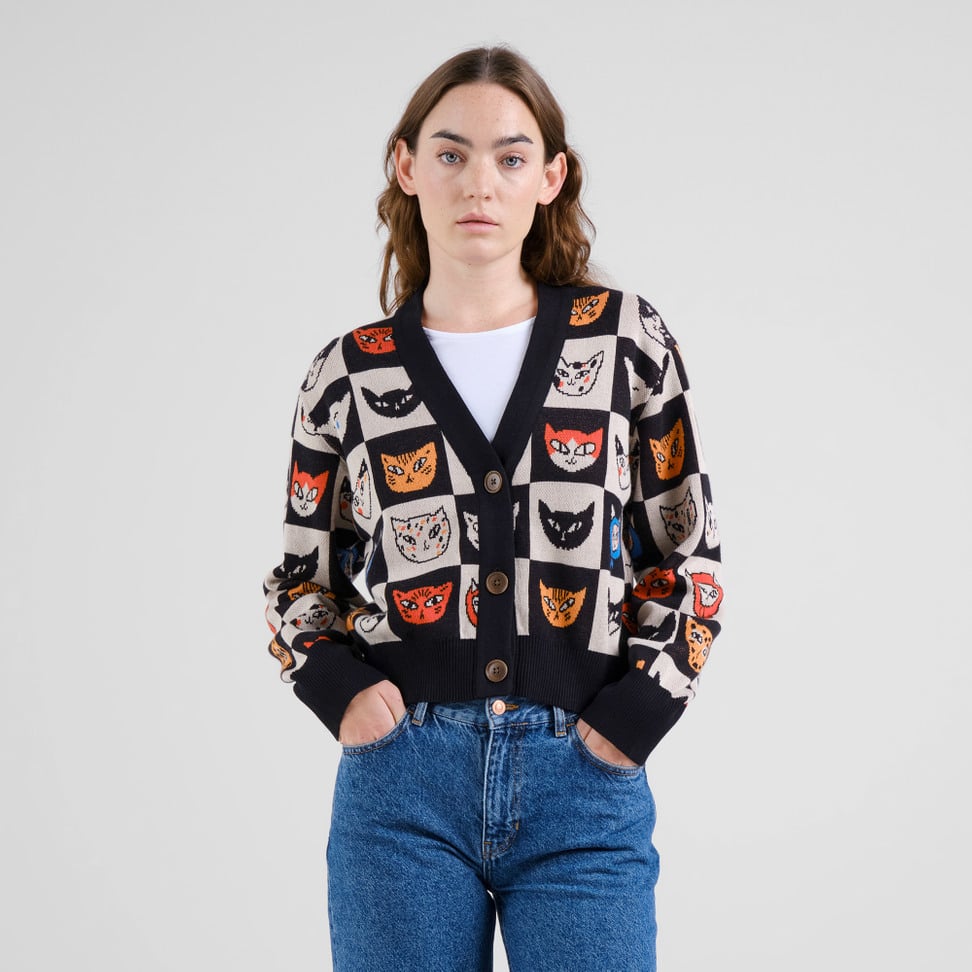 Cat Bingo Black Kanan Cardigan