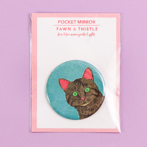 Curious Cat Pocket Mirror