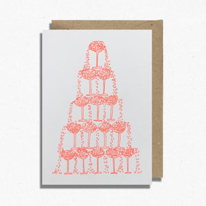 Hot Pink Press Orange Champagne Glasses card