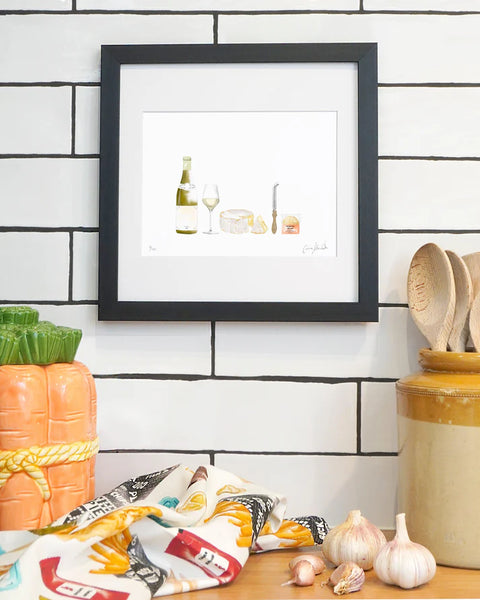 Corinne Alexander Cheese and Wine framed print