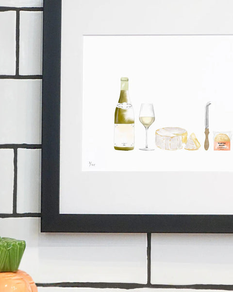 Corinne Alexander Cheese and Wine framed print