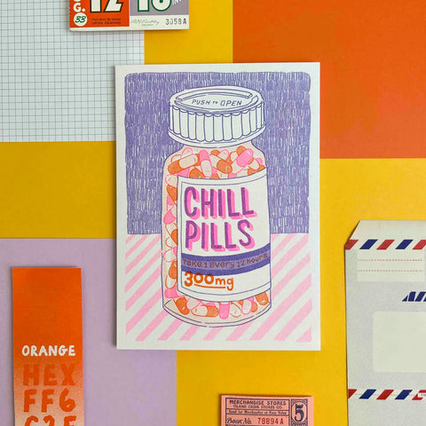 Chill Pills A5 Risograph Print