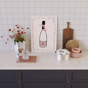 Cin Cin Pink Bottle A3 Print