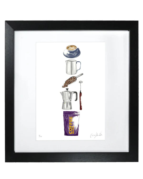 Corinne Alexander But First, Coffee framed print