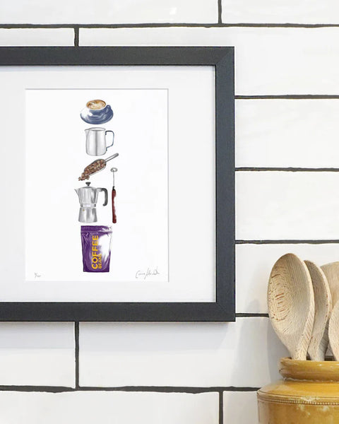 Corinne Alexander But First, Coffee framed print