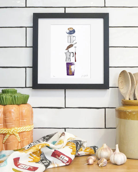 Corinne Alexander But First, Coffee framed print