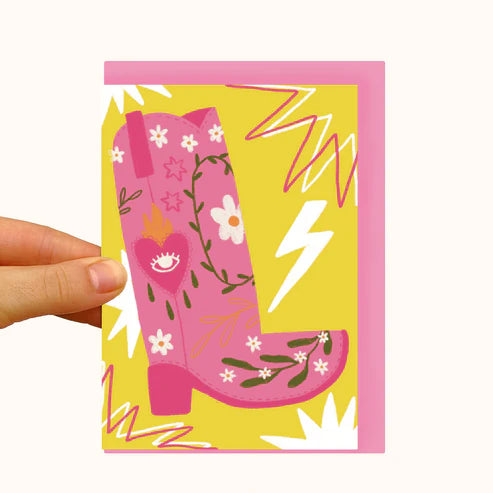 Cowboy Boot Pearlescent Card