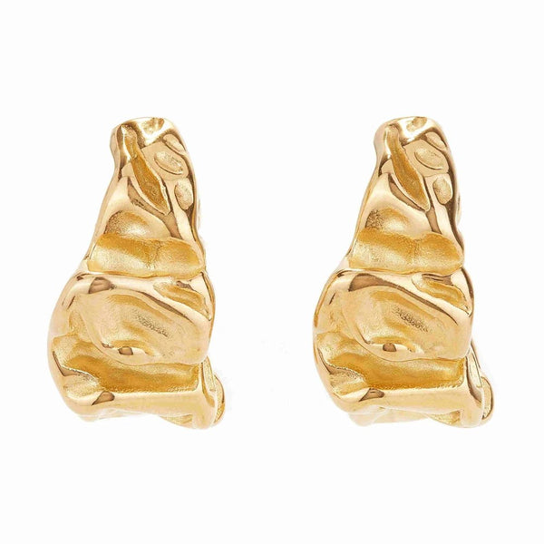 Crumpled Gold Hoop Earrings