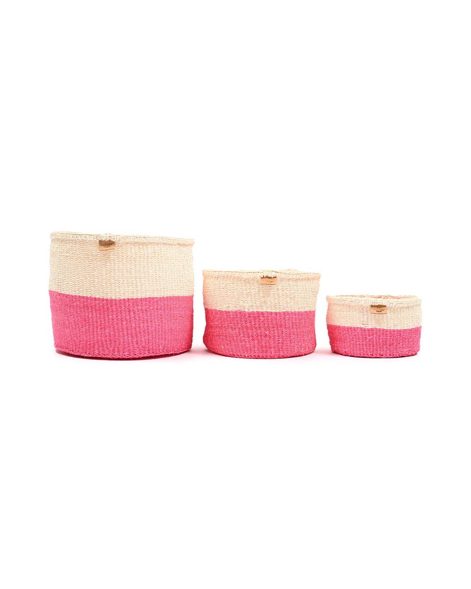 HOJI: Hot Pink Colour Block Basket