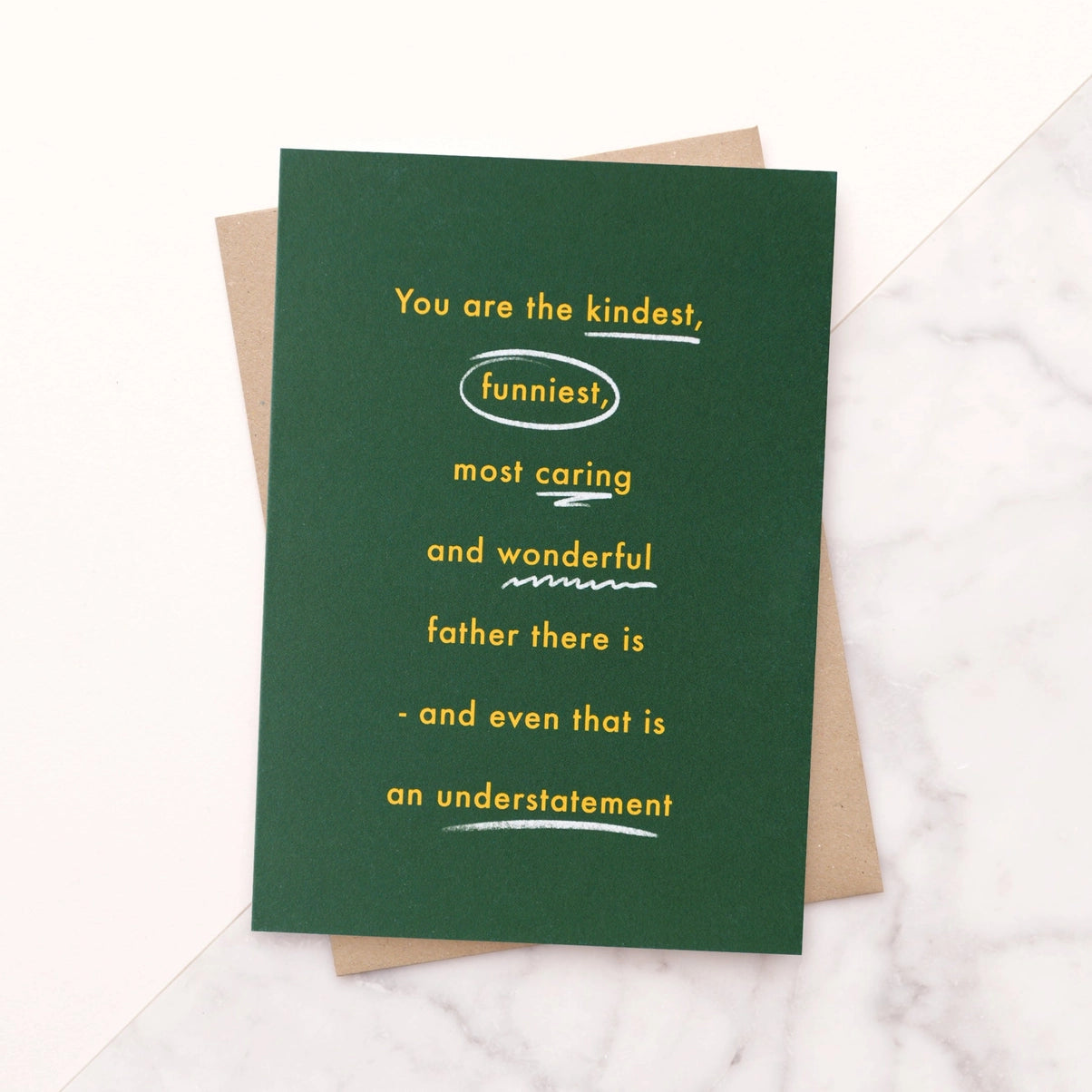The Kindest Father greeting card from Alphabet Bags