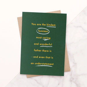 The Kindest Father greeting card from Alphabet Bags