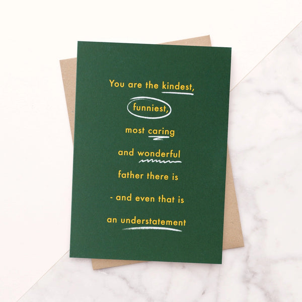 The Kindest Father greeting card from Alphabet Bags