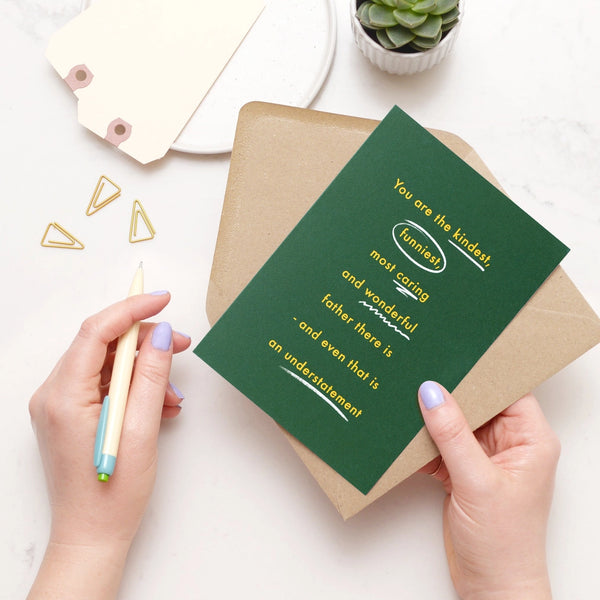 The Kindest Father greeting card from Alphabet Bags