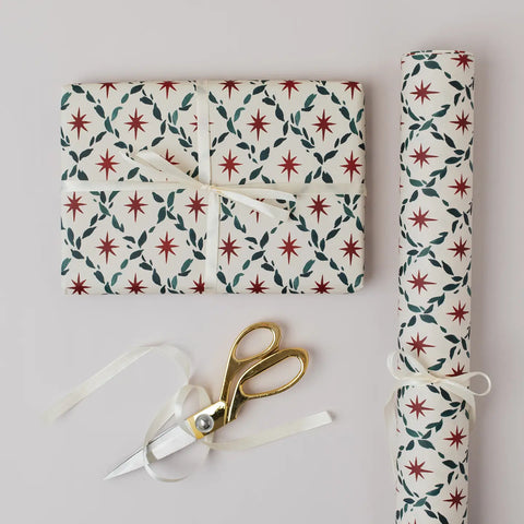 Diamond Star Botanical Christmas Gift Wrap