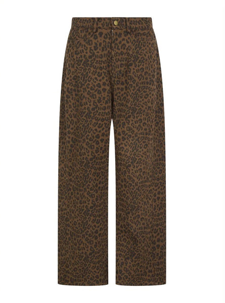Ditta Leopard Barrel Leg Jeans