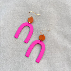 Dolly Hot Pink & Orange Earrings