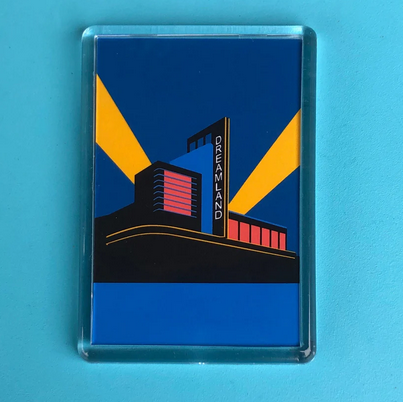 Fridge magnet of Margate's Dreamland by Rebecca Pymar